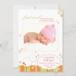 December Nieuwe Baby Meisje Foto Geboorte Aankondi Feestdagenkaart