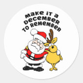 December om te onthouden ronde sticker (Voorkant)