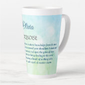 December - ontwerp van Birthstone Turquoise Latte Mok (Rechterhoek)