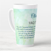 December - ontwerp van Birthstone Turquoise Latte Mok (Linkerhoek)