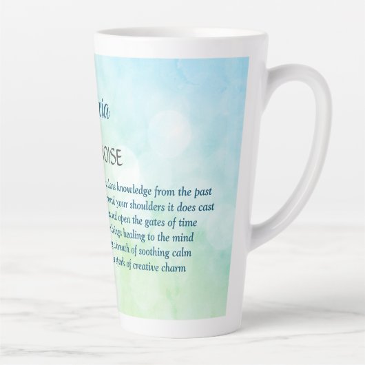 December - ontwerp van Birthstone Turquoise Latte Mok (Rechts)