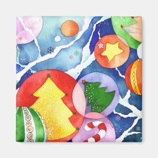 December Ornamenten: Kerstmagneet Magneet (Voorkant)