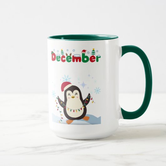 December Penguin Vakantie Koffie Mok (Rechts)