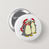 December pinguins ronde button 5,7 cm (Voorkant /achterkant)