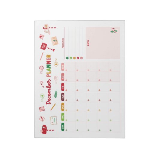 December Planner Kerstkalender Notitieblok (Linkerzijde)