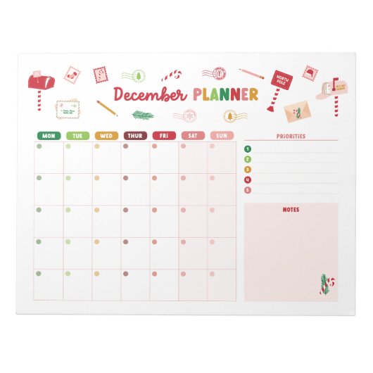 December Planner Kerstkalender Notitieblok (Voorkant)