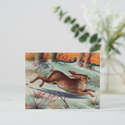 December Rabbit Briefkaart (Staand voorkant)