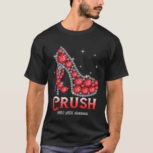 December Red Ribbon High Heel Warrior HIV AIDS Awa T-shirt (Voorkant)