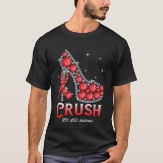 December Red Ribbon High Heel Warrior HIV AIDS Awa T-shirt