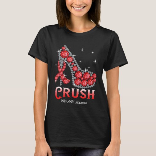 December Red Ribbon High Heel Warrior HIV AIDS Awa T-shirt (Voorkant)