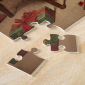 December Retro Christmas Blonde Pin-Up Girl Jigsaw Legpuzzel (Zijkant)