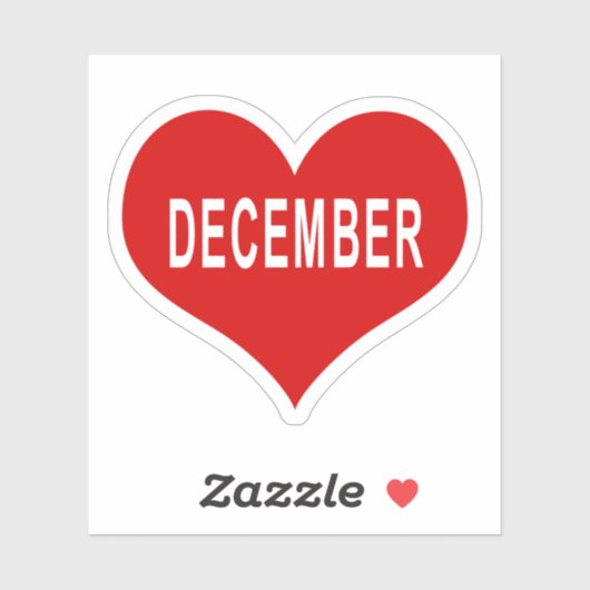 DECEMBER Rode Hart Vinyl Sticker (Vel)
