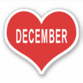 DECEMBER Rode Hart Vinyl Sticker (Voorkant)