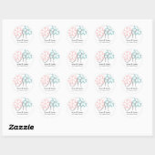 December Roze Blauw Sneeuwvlok Monogram M Seal Ronde Sticker (Vel)