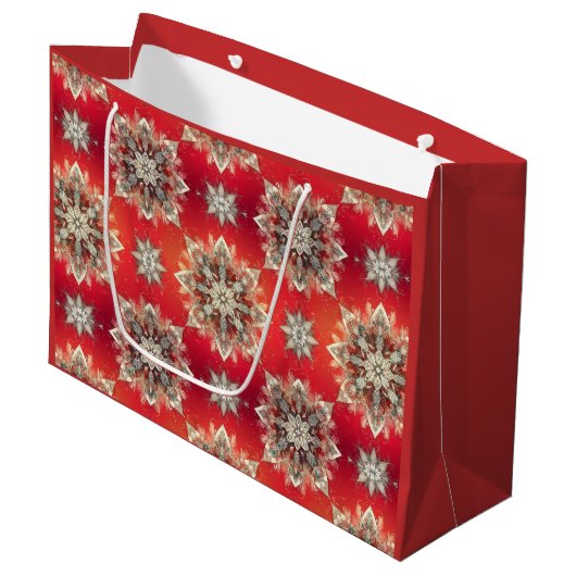 December Sneeuwvlokken Groot Cadeauzakje (Voorkant Gekanteld)