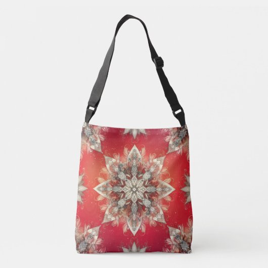December Snowflakes  Crossbody Tas (Achterkant)