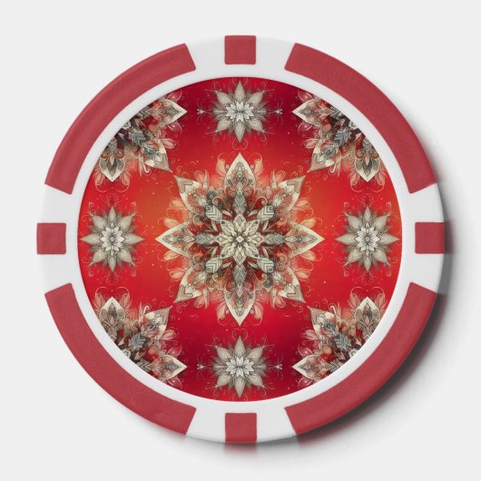 December Snowflakes  Poker Chips (Voorkant)