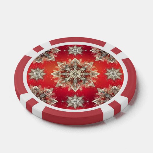 December Snowflakes  Poker Chips (Enkel)
