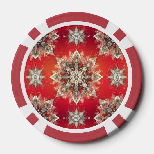 December Snowflakes  Poker Chips (Achterkant)