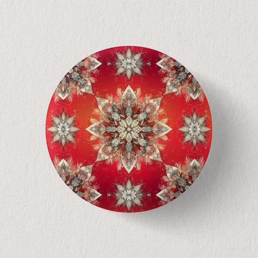 December Snowflakes  Ronde Button 3,2 Cm (Voorkant)