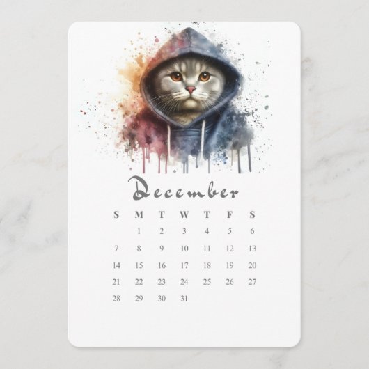 December Stand-alone Kalender Kitty Cat Splash Art Menu (Voorkant)