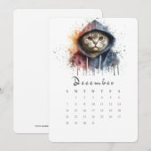 December Stand-alone Kalender Kitty Cat Splash Art Menu (Voorkant / Achterkant)