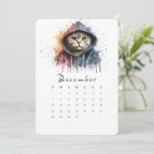 December Stand-alone Kalender Kitty Cat Splash Art Menu (Staand voorkant)