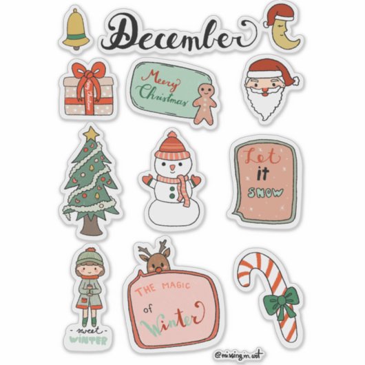 December Sticker Sheet - Snowman & Christmas Joy (Voorkant)