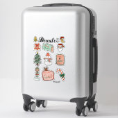 December stickerblad - Sneeuwman & Kerstvreugde Sticker (Koffer)