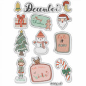 December stickerblad - Sneeuwman & Kerstvreugde Sticker (Voorkant)