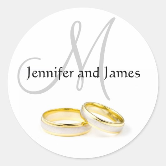 December Trouwnamen Monogram Sticker (Voorkant)