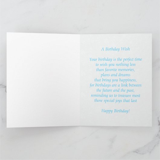 December Turquoise Birthstone 8.5x11 Verjaardag Kaart (Binnen)