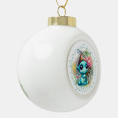 December Turquoise DragonSnowflake ingelijst Ornam Keramische Bal Ornament (Links)