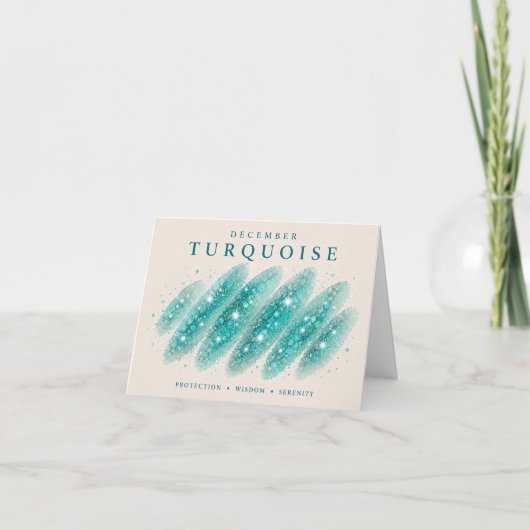 December Turquoise Geboortesteen Kaart (Voorkant)