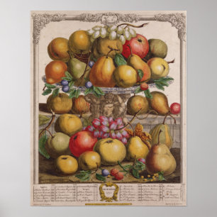 December, "Twaalf maanden fruit" Poster