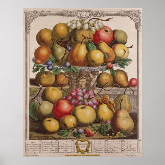 December, "Twaalf maanden fruit" Poster (Voorkant)