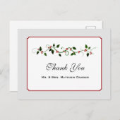 December Vakantie bruiloft Dank u Briefkaart (Voorkant / Achterkant)