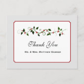 December Vakantie bruiloft Dank u Briefkaart (Voorkant)