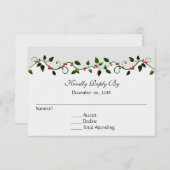 December Vakantie Trouwen RSVP Reactie Kaart (Voorkant / Achterkant)