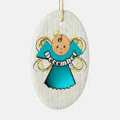 December Verjaardag Angel Keramisch Ornament (Rechts)