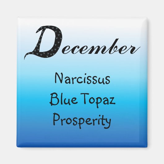 December Verjaardag Magneet (Voorkant)