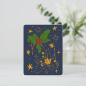 December Verjaardagmaand Kaart (Holly) (Staand voorkant)