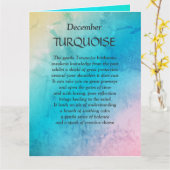 December - verjaardagssteen Turquoise Greeting Kaart (Gele Bloem)