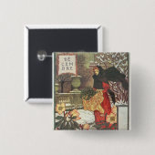December Vierkante Button 5,1 Cm (Voorkant /achterkant)