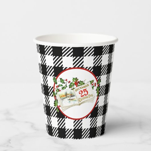 December vijfentwintigste 8oz papieren beker, deks papieren bekers (Achterkant)