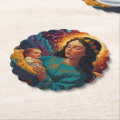 December vreugdevolle kerstvreugde kartonnen onderzetters (Gekanteld)