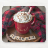 December warme chocolademelk met geplette deken muismat (Voorkant)