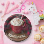 December warme chocolademelk met geplette deken papieren bordje (Feest)