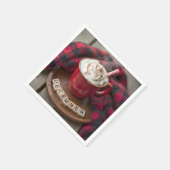 December warme chocolademelk met geplette deken servet (Hoek)