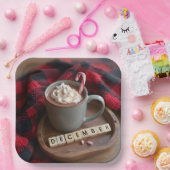 December warme chocolademelk papieren bordje (Feest)
